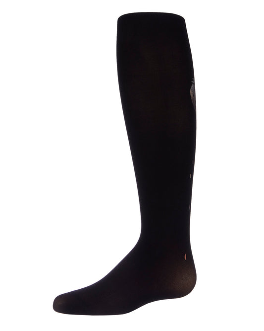 Strawberry Feet Forever Printed Girls Opaque Tights : Color: Black