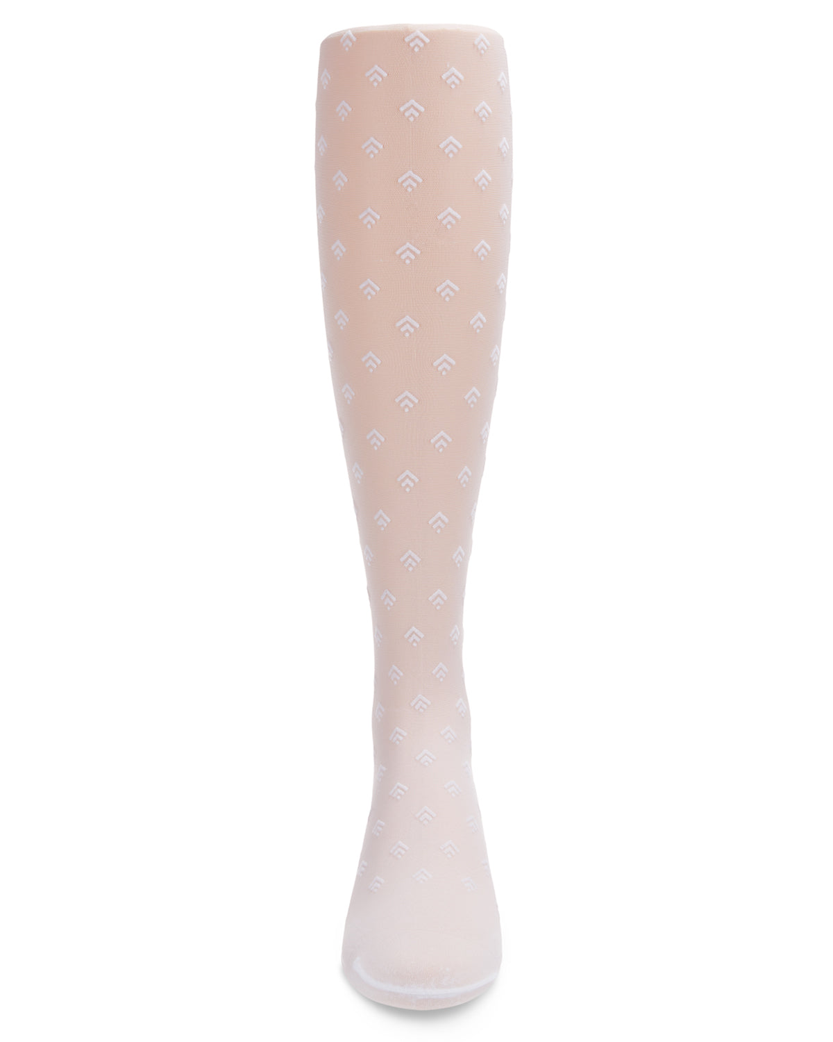 Girl's Flocked Arrow Sheer Tights : Color: White