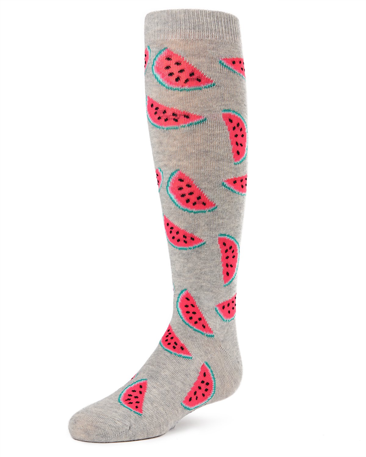 Fruity Fun Watermelon Girls Cotton Blend Knee-High Socks : Color: Light Gray