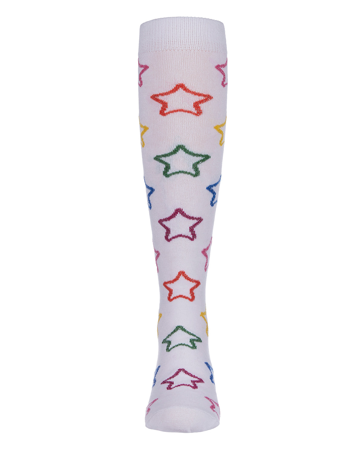 Girls' Star Shine Knee-High Socks : Color: White