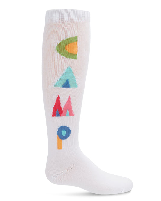 Camp Rules Girls Knee High Sock : Color: White