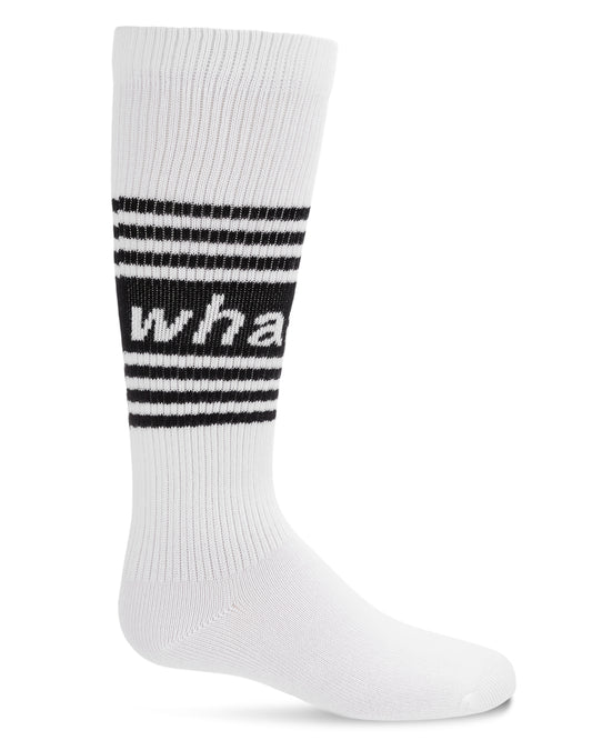 Whatever Girls Knee High Cotton Blend Socks : Color: White