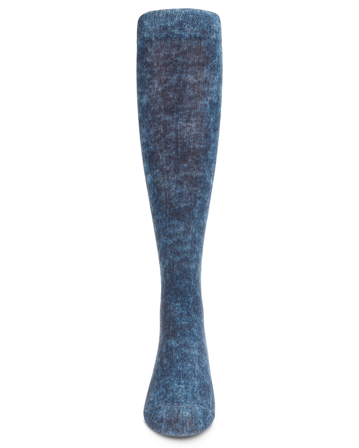 Distressed Wash Denim-Look Girls Knee High Socks : Color: Blue