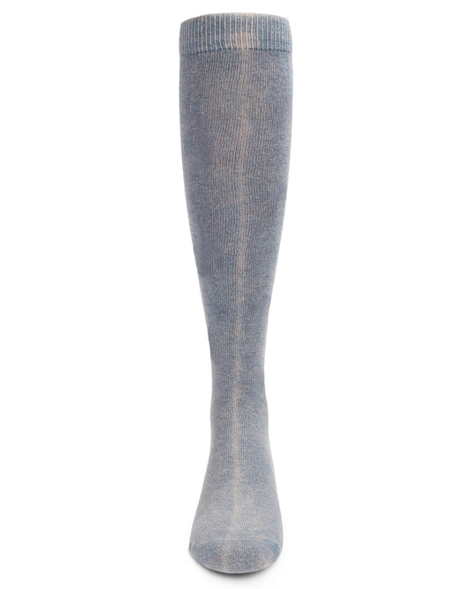 Girls' Acid Wash Cotton Blend Knee High Socks : Color: Blue