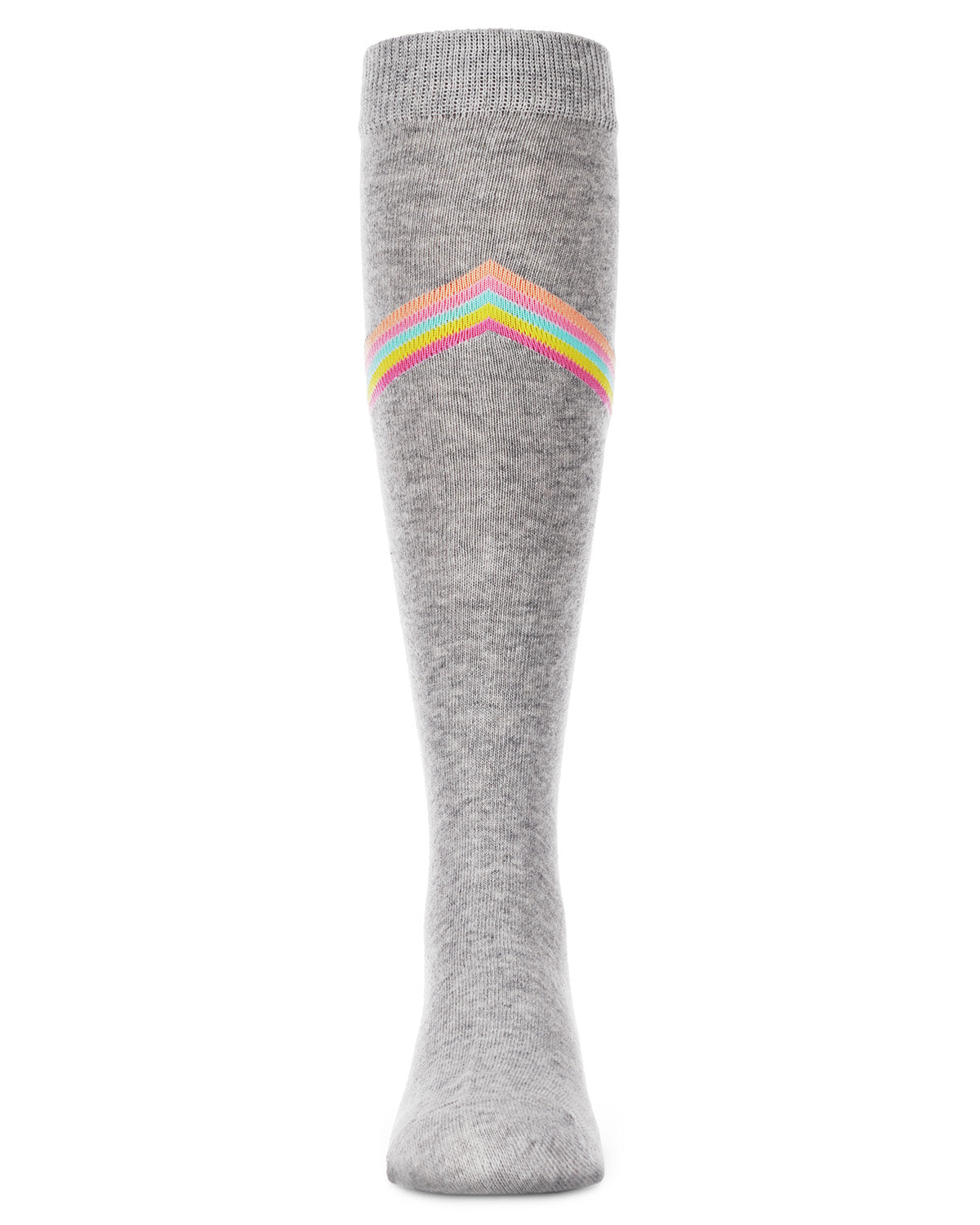 V Stripe Lurex Cotton Blend Knee High Socks : Color: Lt Gray Heather