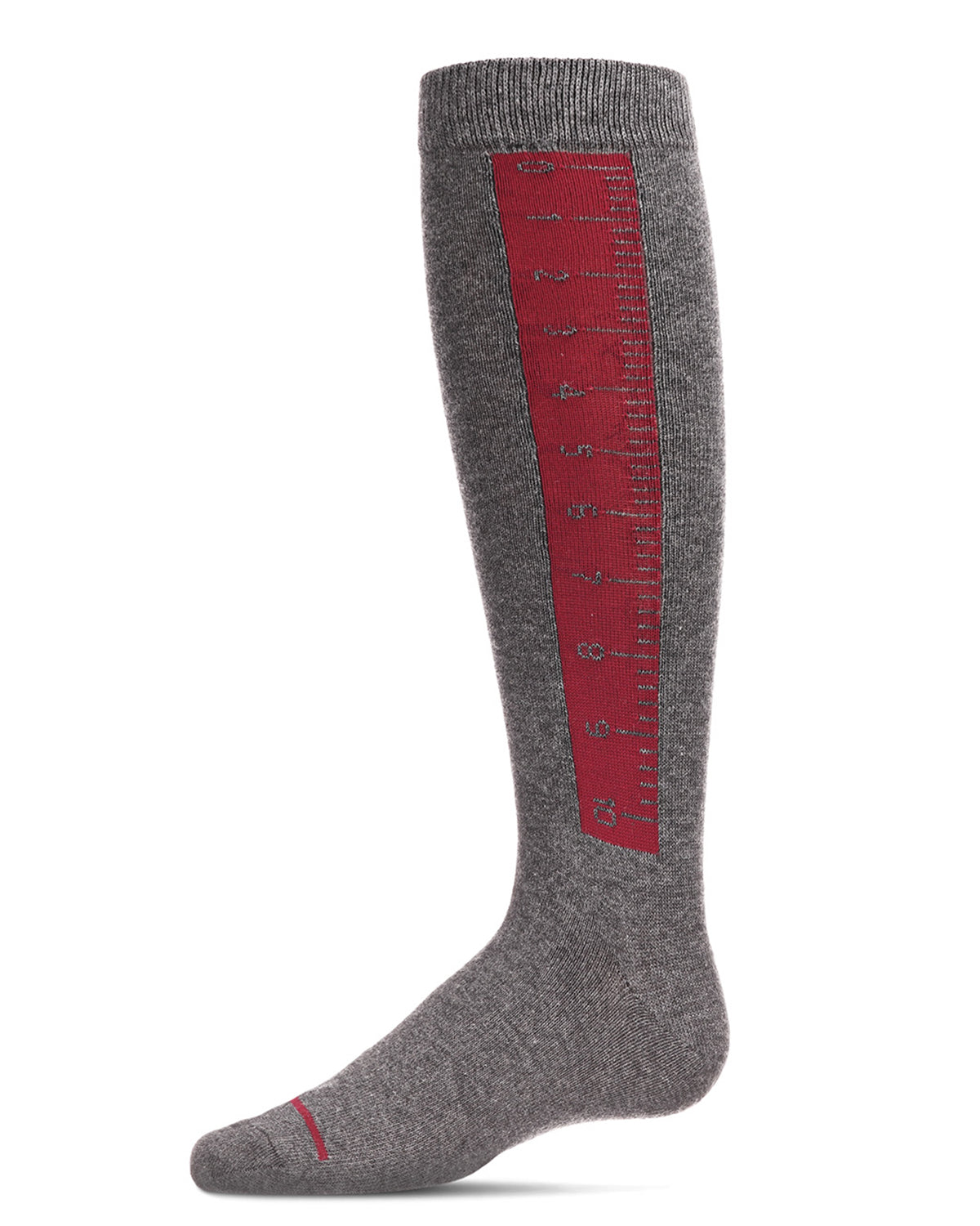 Cotton Blend Ruler Knee High Socks : Color: Dark Gray Heather