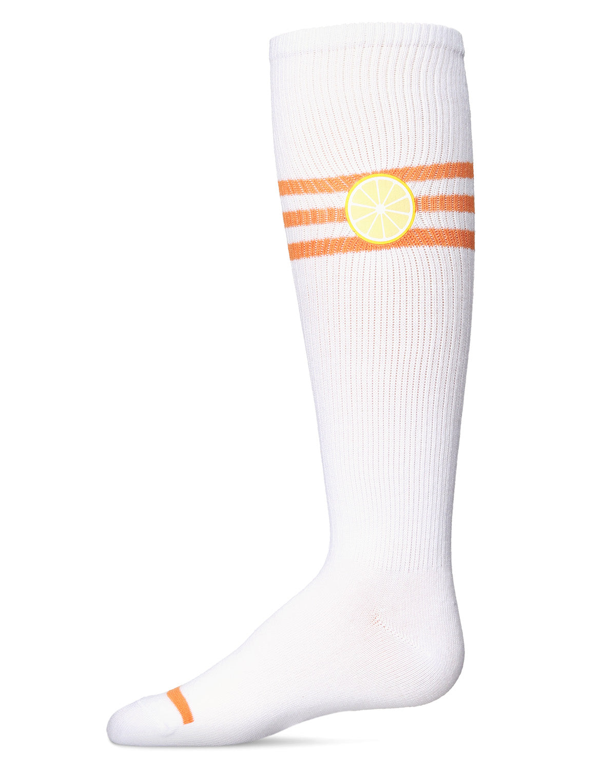 Girls' Summer Sweets Varsity Cotton Blend Knee High Sock : Color: Tangerine