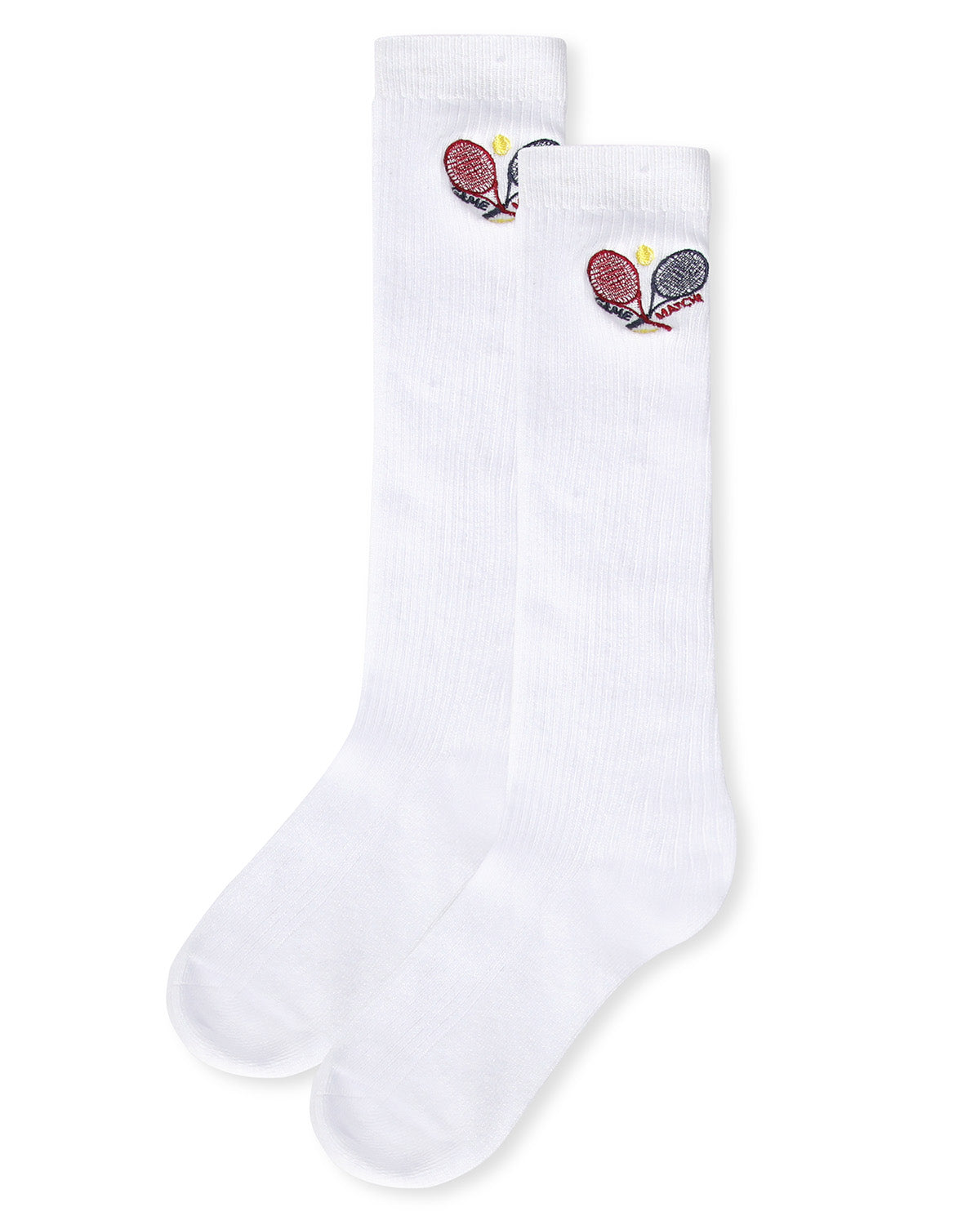 Girls' Game Match Set Cotton Blend Knee High Sock : Color: White