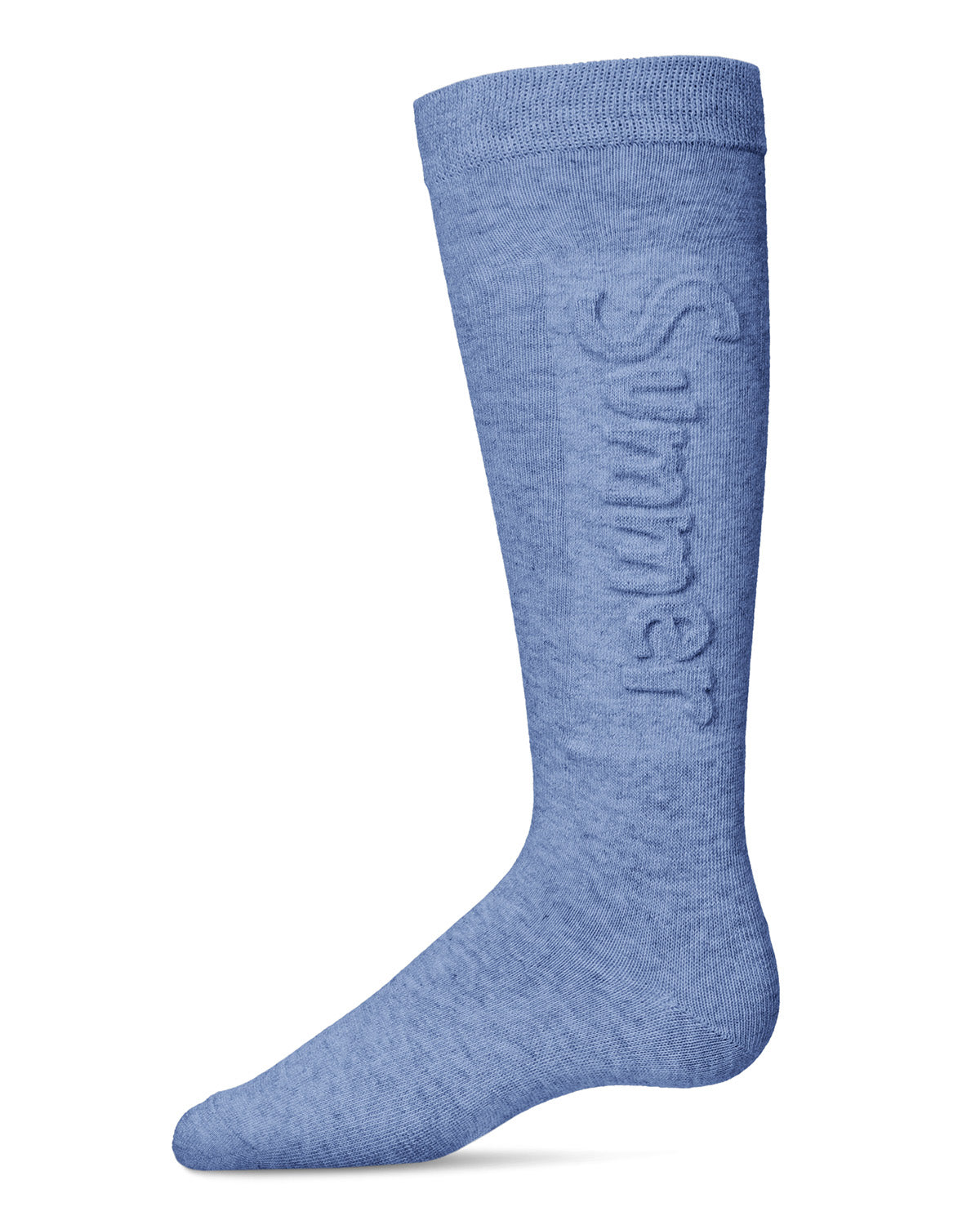 Girls' Embossed Summer Knee-High Socks : Color: Med Denim Heather