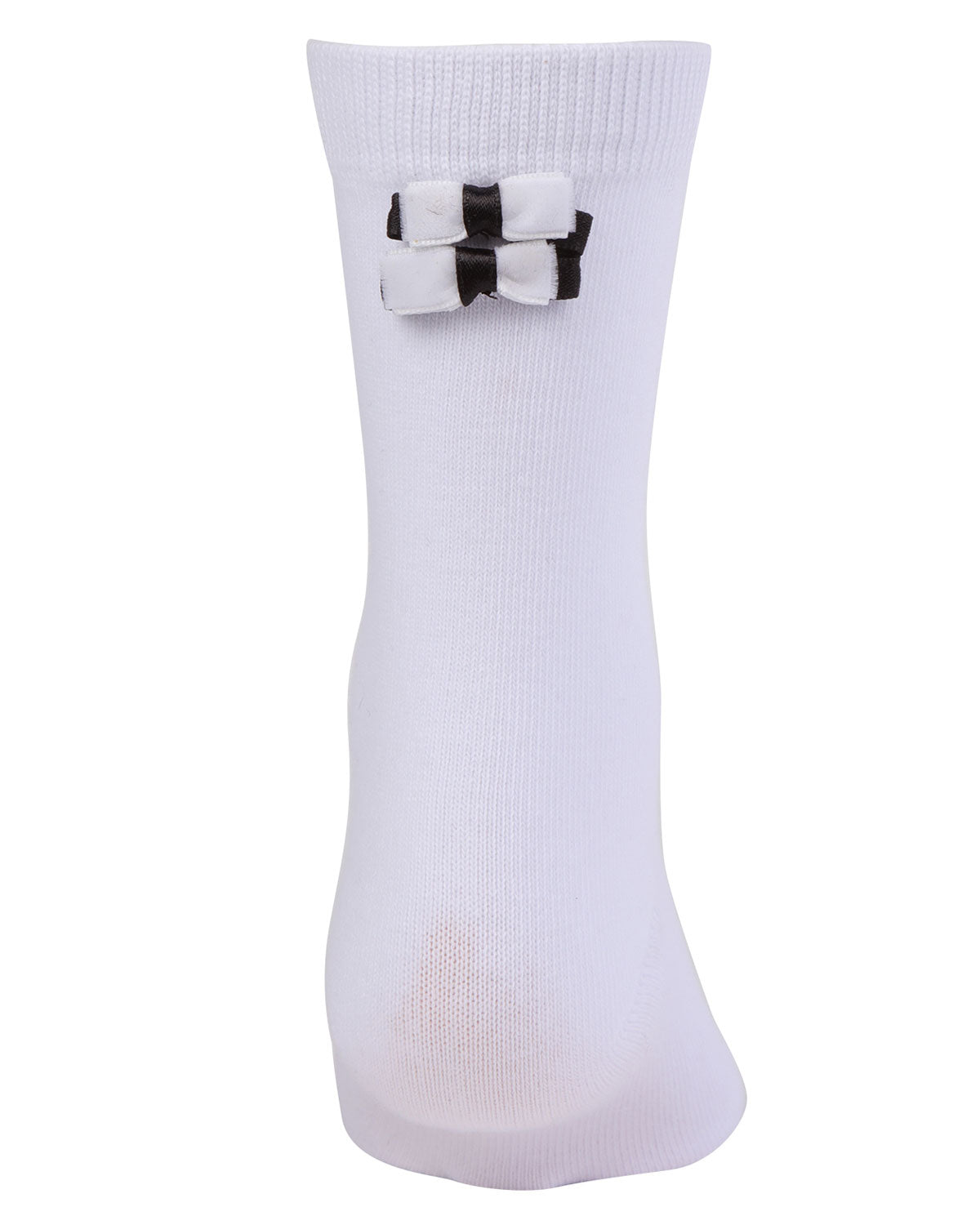 Girls' Black Tie Affair Cotton Blend Crew Socks : Color: Black