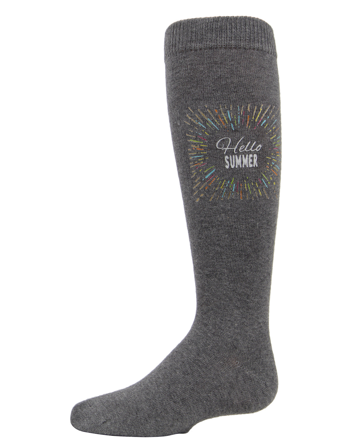 Girls' Hello Summer Knee-High Socks : Color: Gray