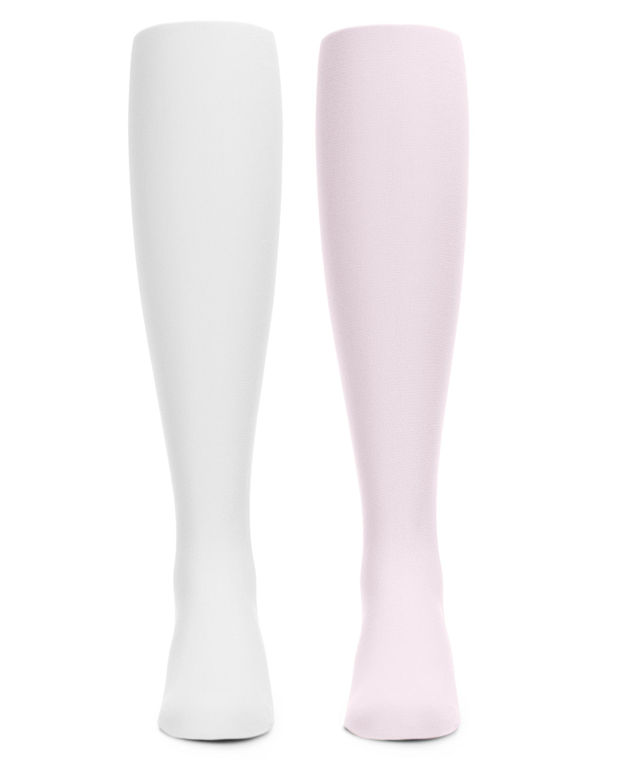 Solid Girl’s Opaque Microfiber Tights 2-Pack : Color: Pink-White
