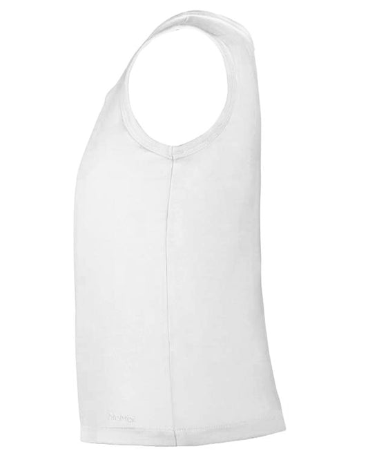 Boys Shorter White Cotton Blend Tank Top 3 Pack : Color: White