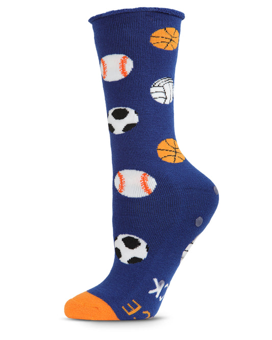 Bounce Back Greeting Card Crew Socks : Color: Blue