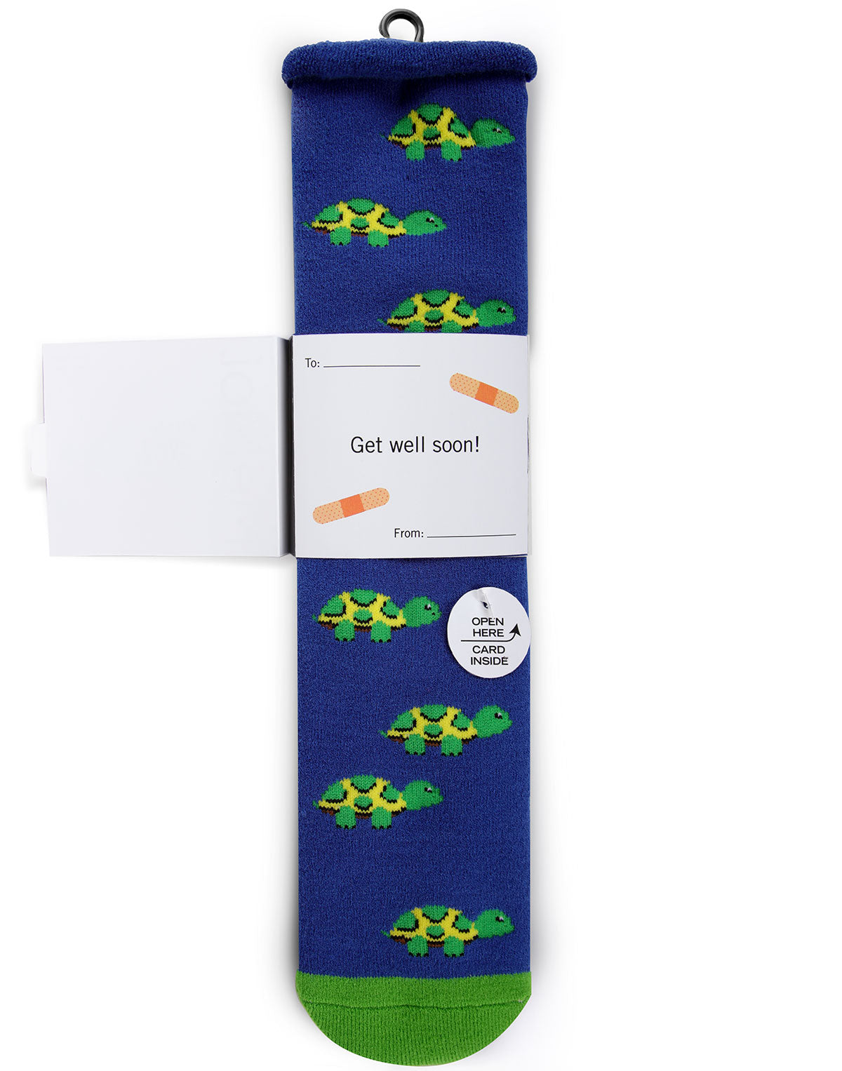 Speedy Recovery Greeting Card Crew Socks : Color: Ocean Depths