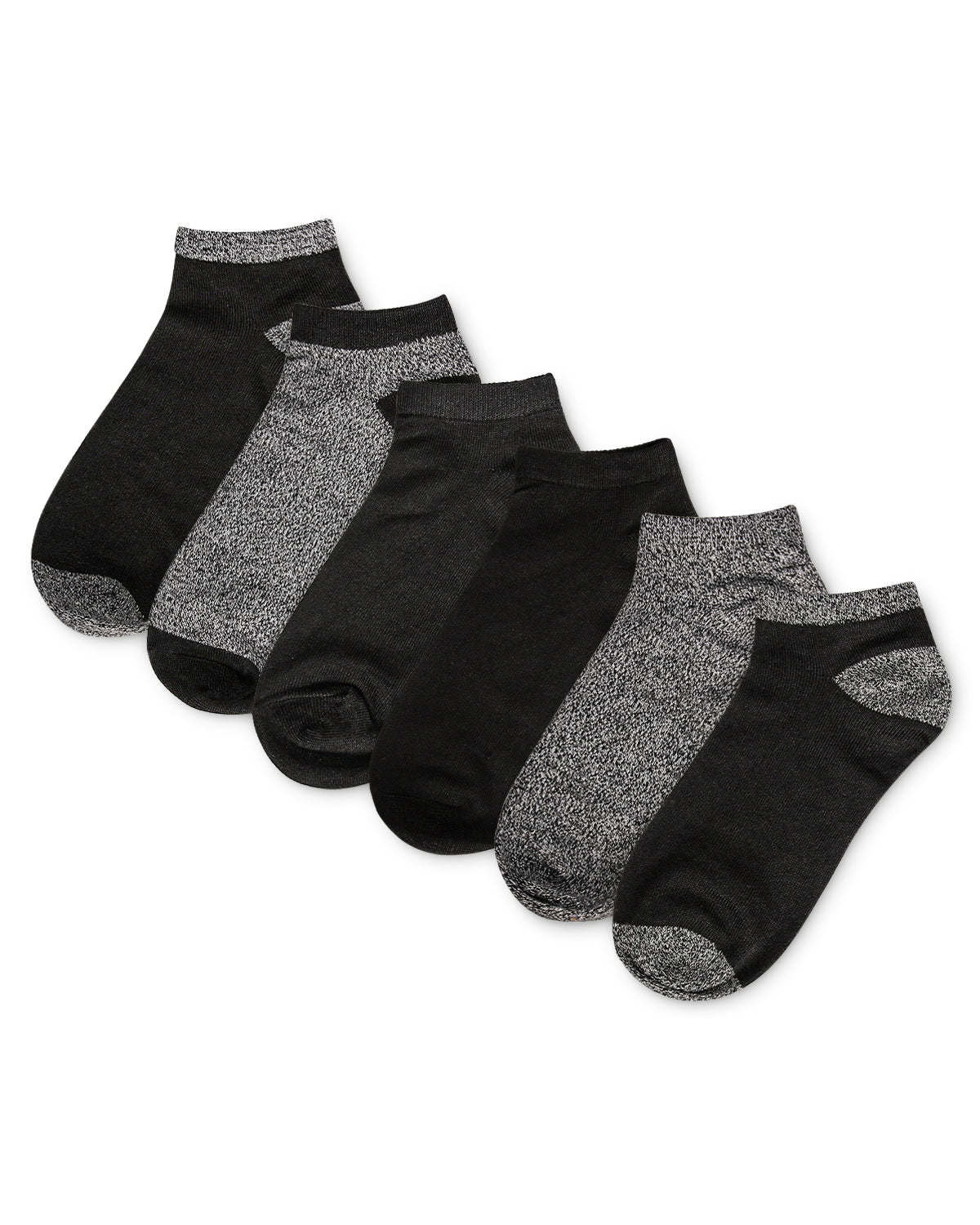 Women's 6 Pair Pack Marled ButterSoft Low-Cut Socks : Color: Black