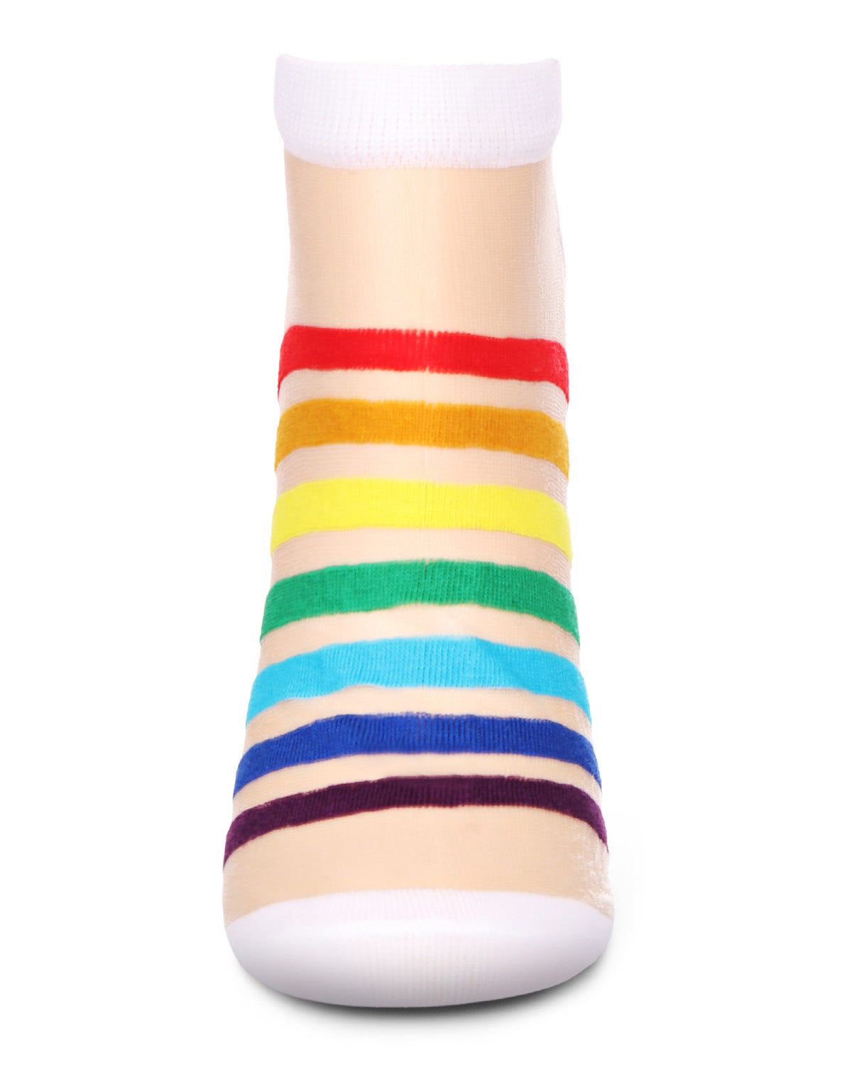 Women's See The Rainbow Sheer Cotton Blend Low-Cut Socks : Color: White