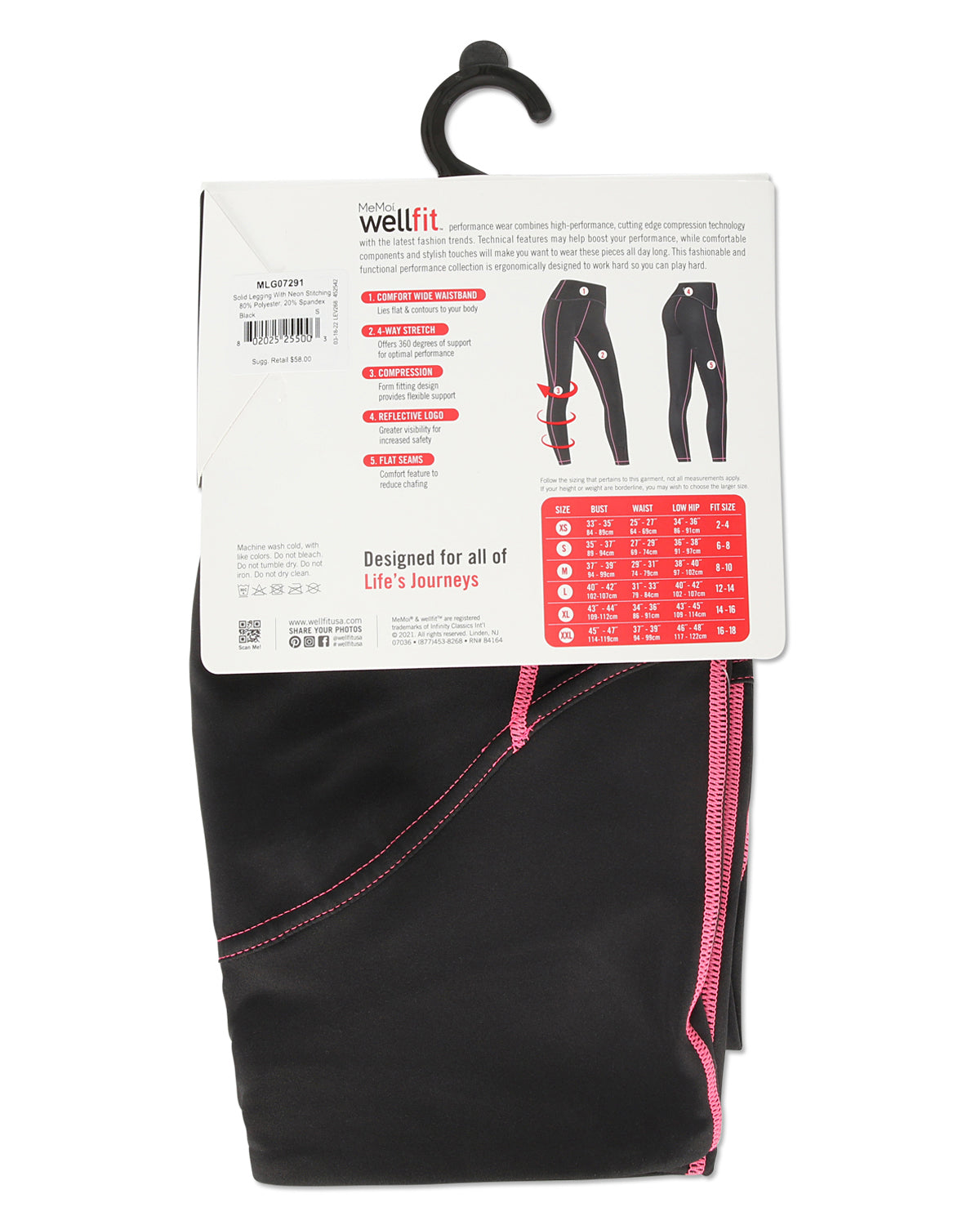 Women's Neon Stitching High-Waist Performance Shaping Leggings : Color: Black