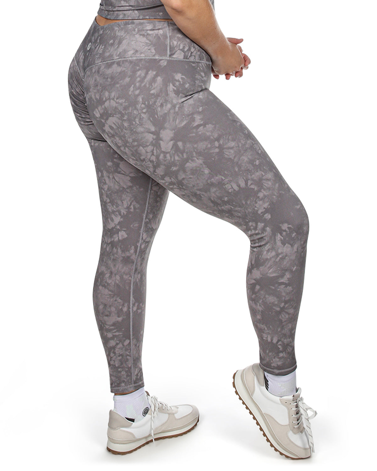 Tie Dye Print Scrunch Butt Stitch Athletic Legging : Color: Gray