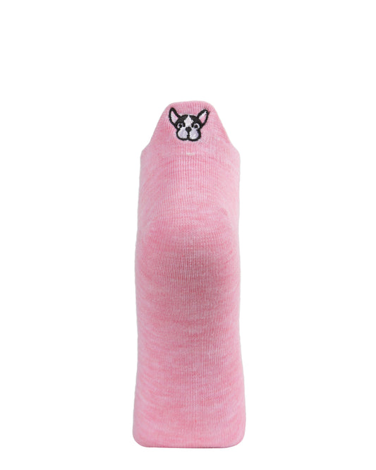 Women's Frenchie Love Low-Cut Tab Socks : Color: Pink Heather