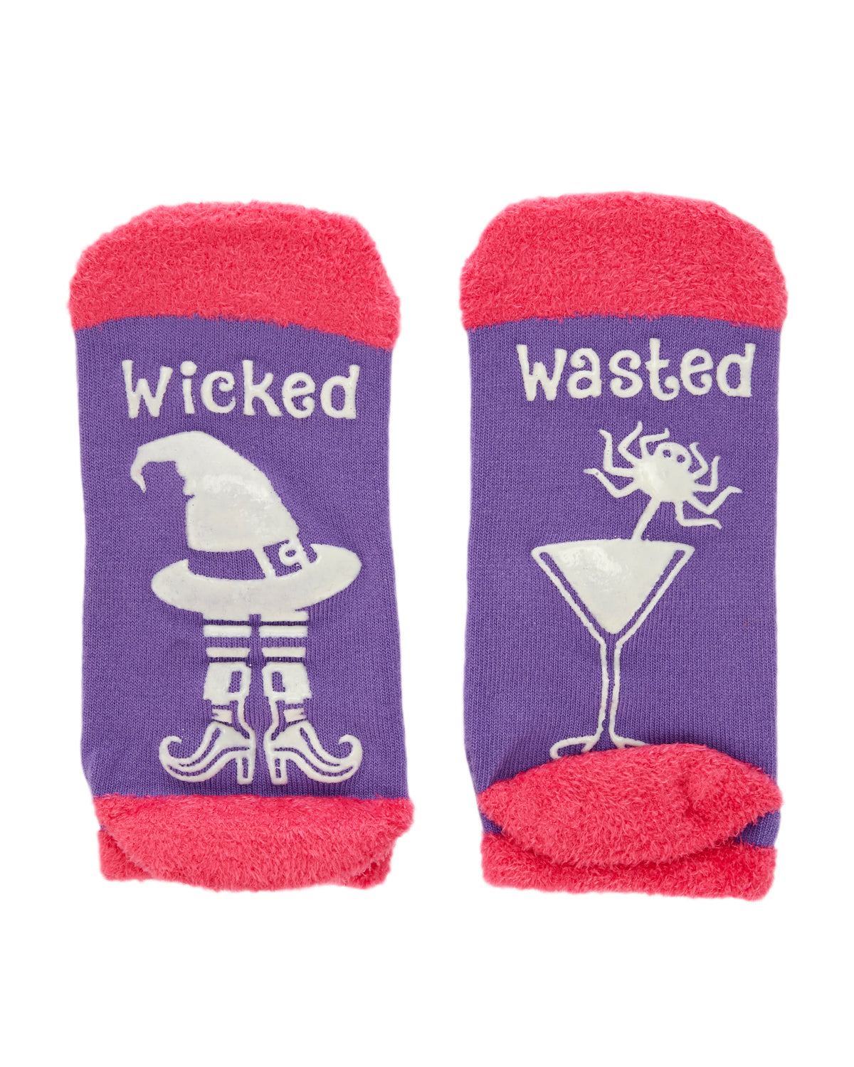 Women's Drink Up, Witches Low-Cut Non-Skid Socks : Color: Purple