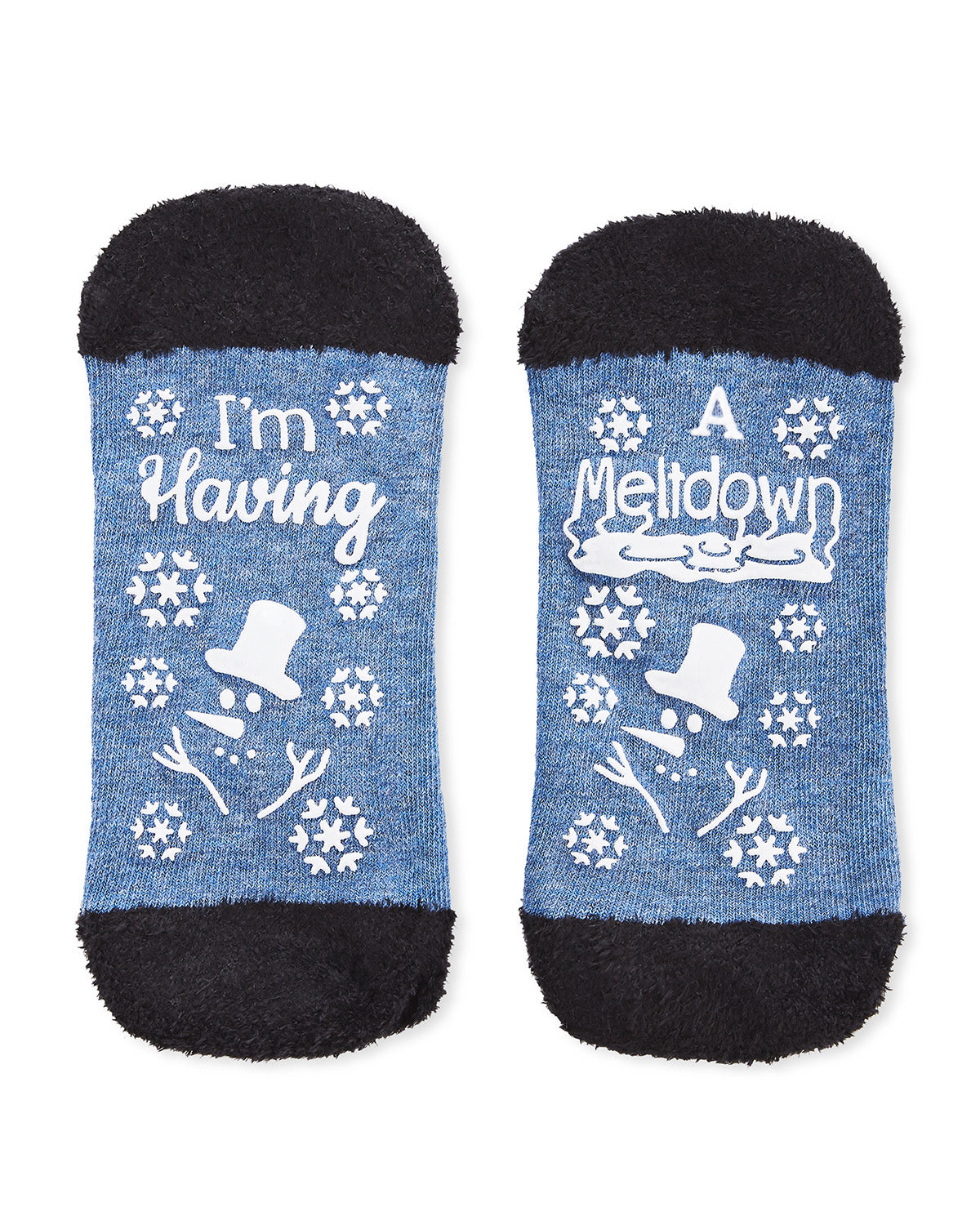 Women's Snowman Problems Low-Cut Non-Skid Socks : Color: Denim Heather