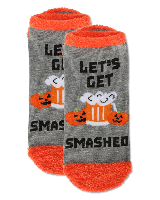 Women's Let's Get Smashed Low-Cut Non-Skid Socks : Color: Med Gray Heather
