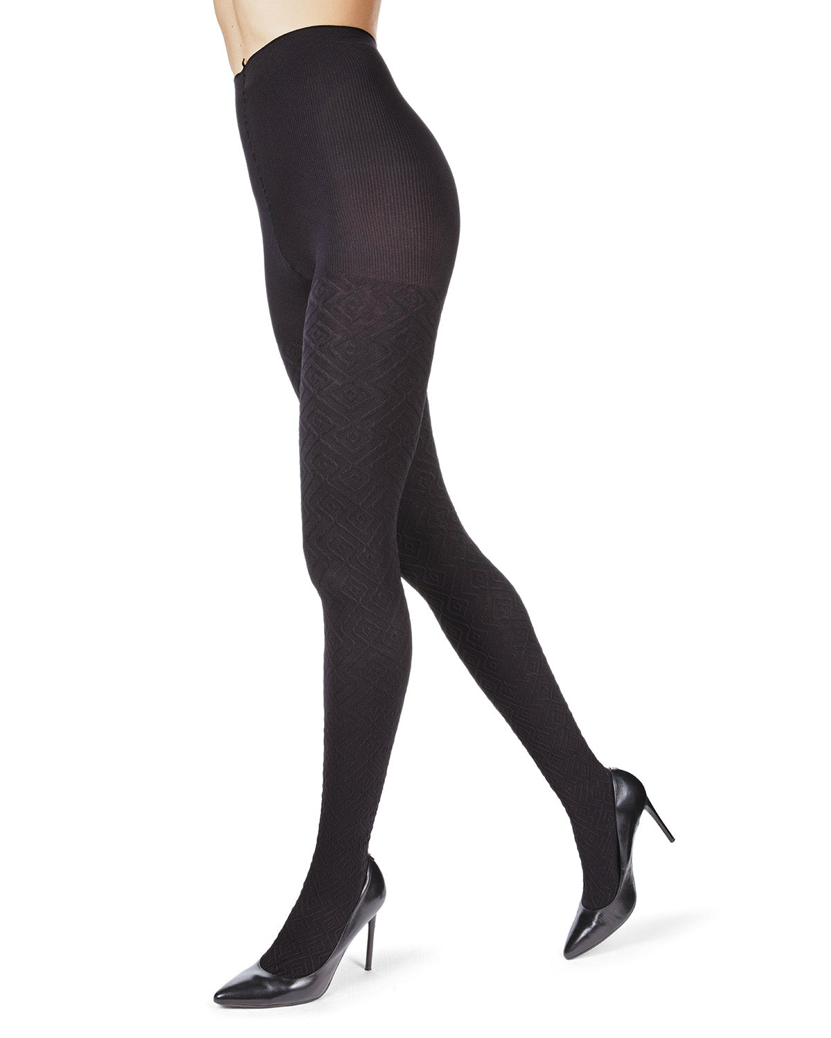 Diamond Fill Control Top Tights : Color: Black