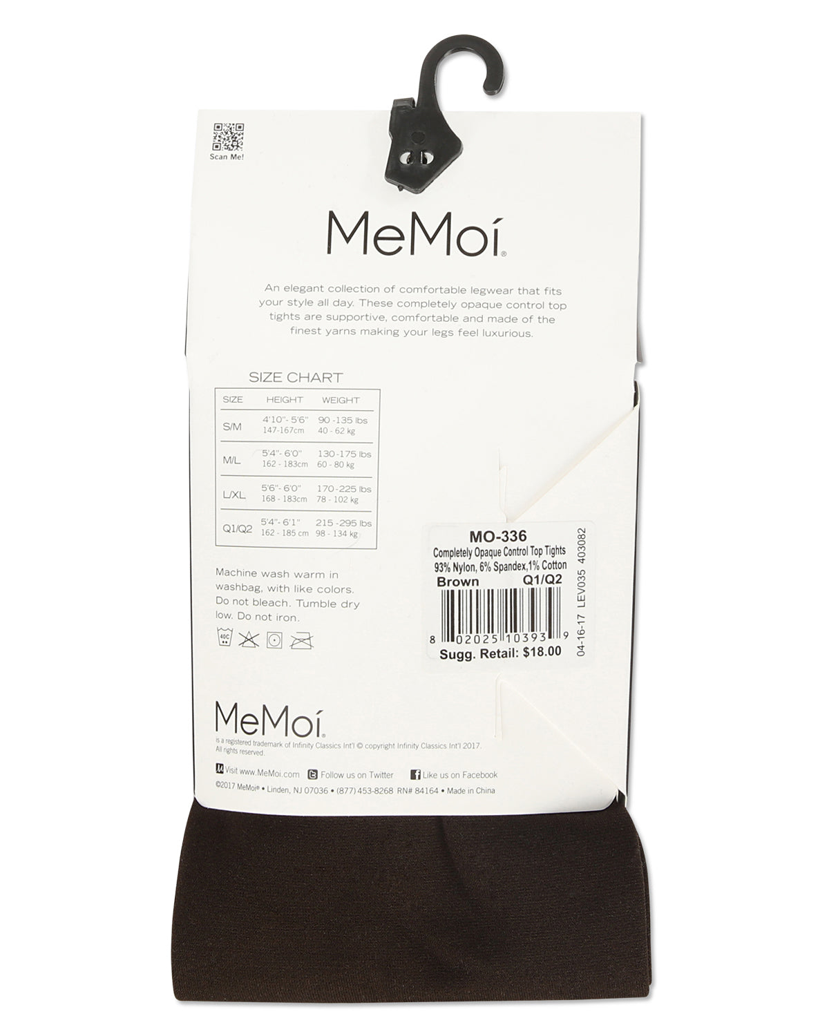 Completely Opaque Control Top Tights : Color: Brown