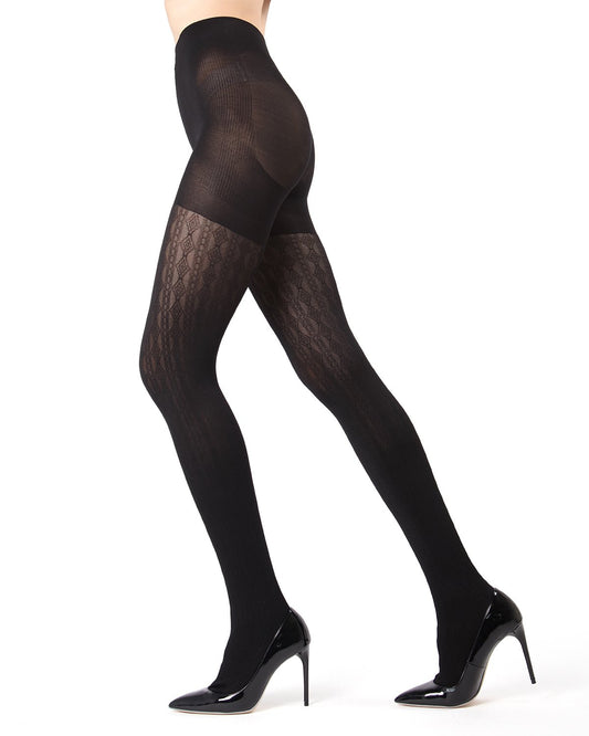 FirmFit Diamonds Link Control Top Tights : Color: Black