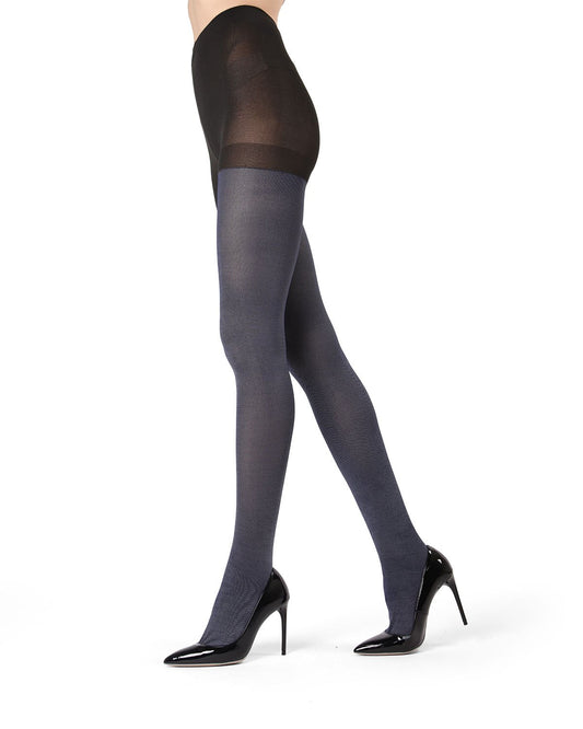 Women's Dark Denim Wash Opaque Tights : Color: Navy Denim