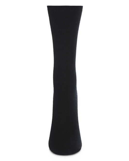 Women's 2 Pair Pack Bamboo Blend Flat Crew Socks : Color: Black
