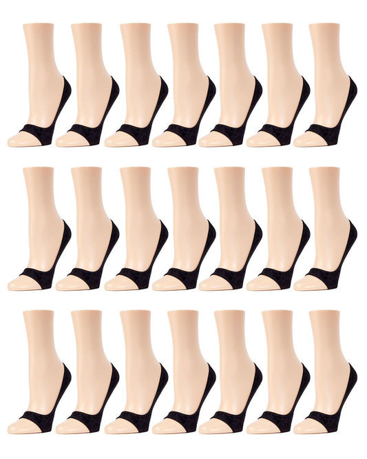 No-Show Micro Liner Open Toe 21 Pack : Color: Black