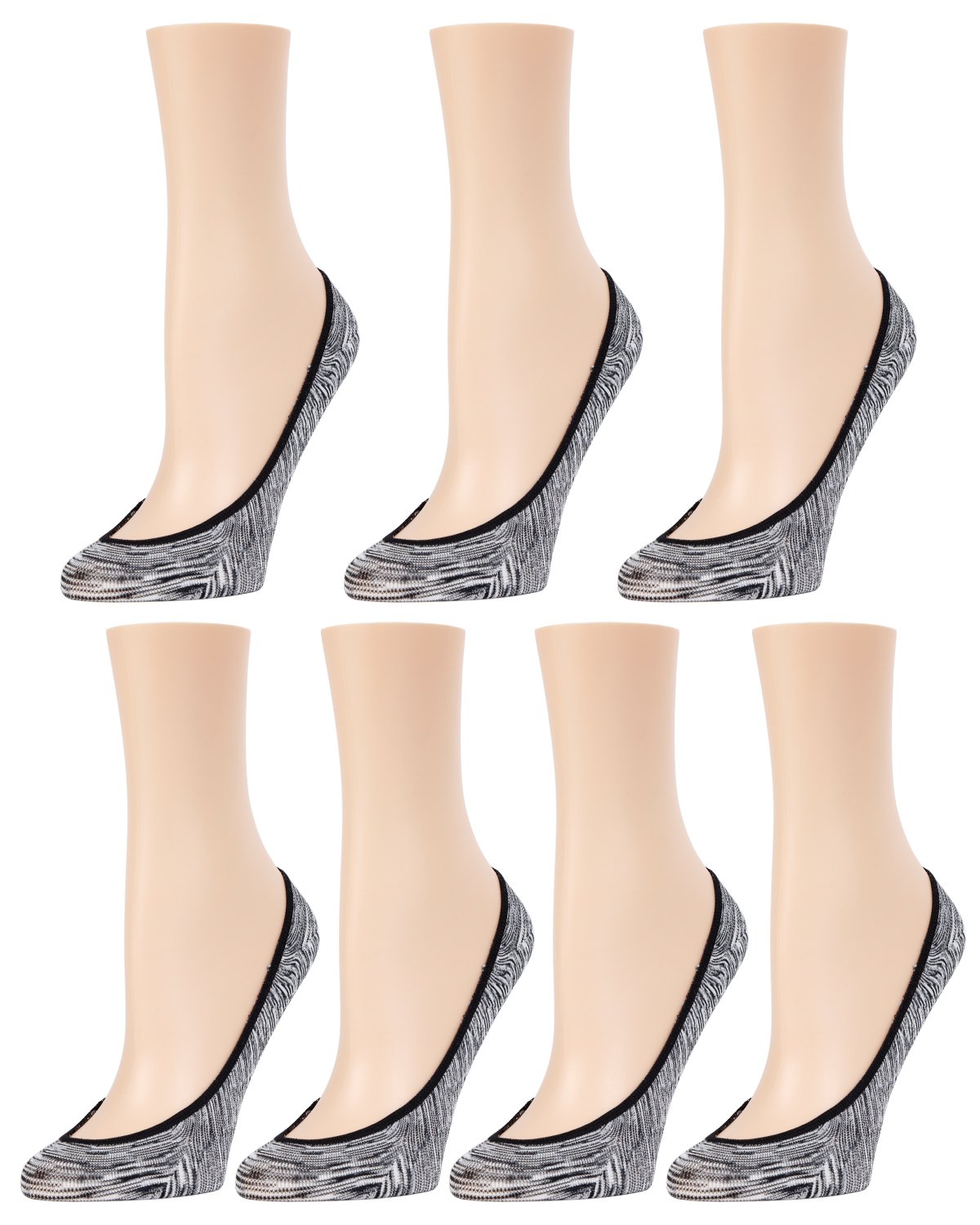 Multi Twist Micro Shoe Liner 7-Pack : Color: Black/White