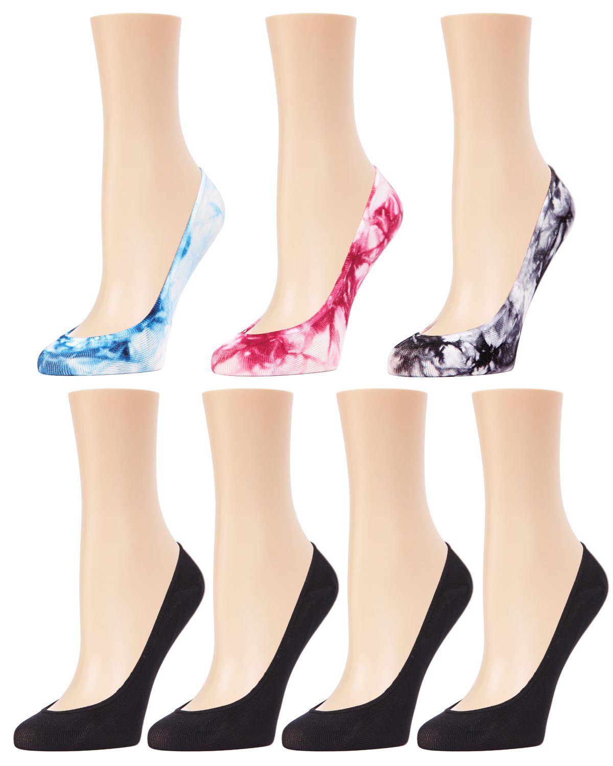 Tie Dye/Solid Micro Mesh Liner 7-Pack : Color: Black