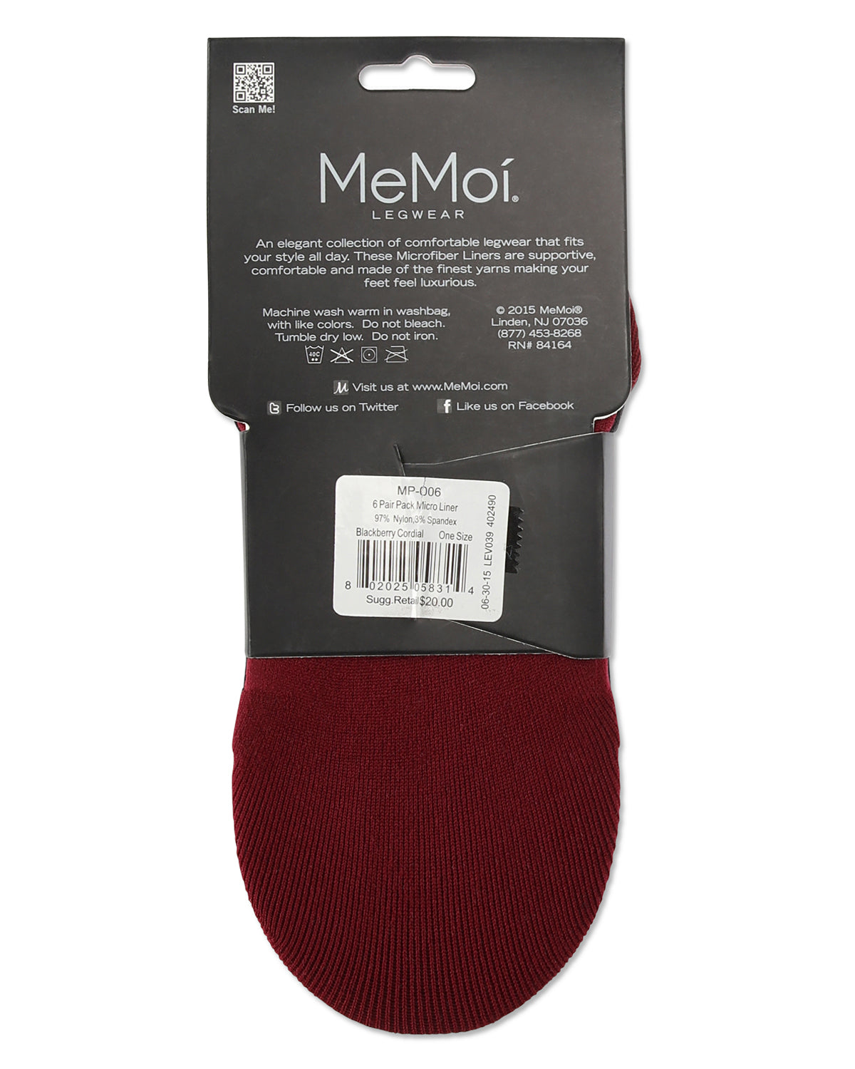 No-Show Microfiber Shoe Liners 6-Pack : Color: Blackberry Cordial