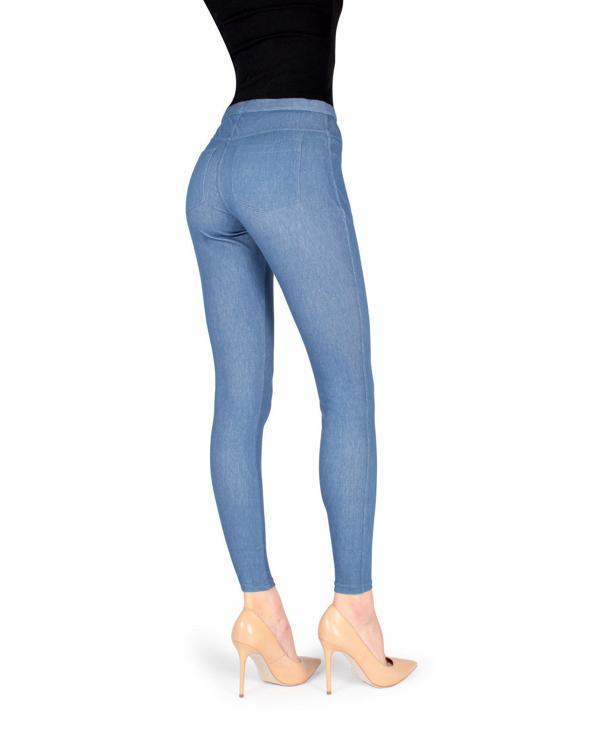 High-Waisted Skinny Jean Leggings : Color: Light Wash