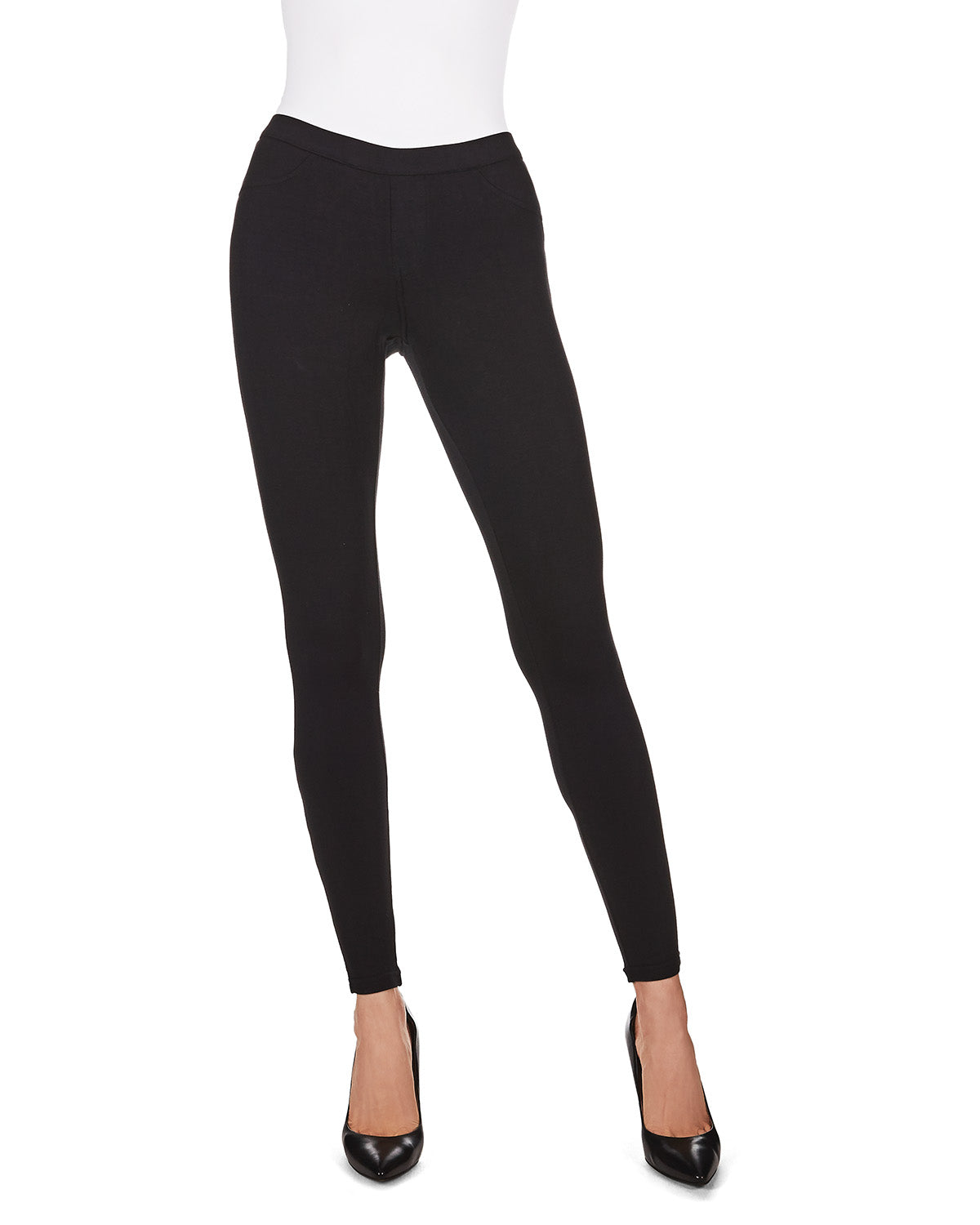 French Terry Cotton Blend Yoga Pants : Color: Black