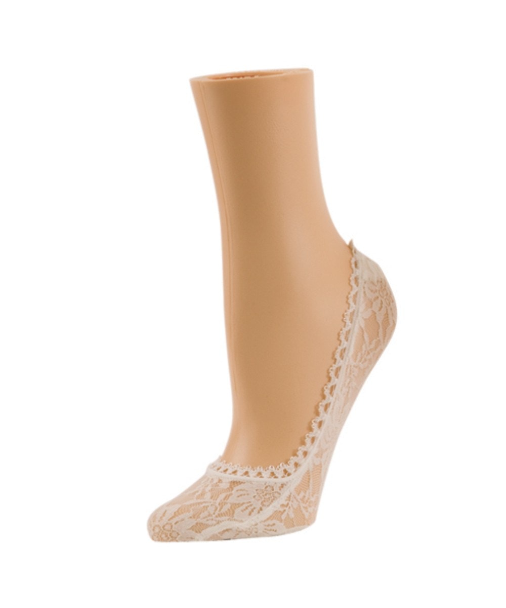 Women's Ballerina Cut Daisy Foot Liner : Color: White