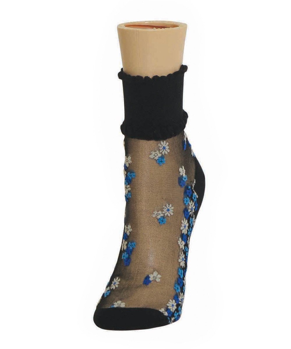Garden Splash Women's Cotton Blend Ankle Socks : Color: Black