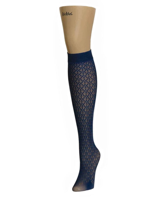 Diamond Threads Net Knee High Socks : Color: Two Tone Blue