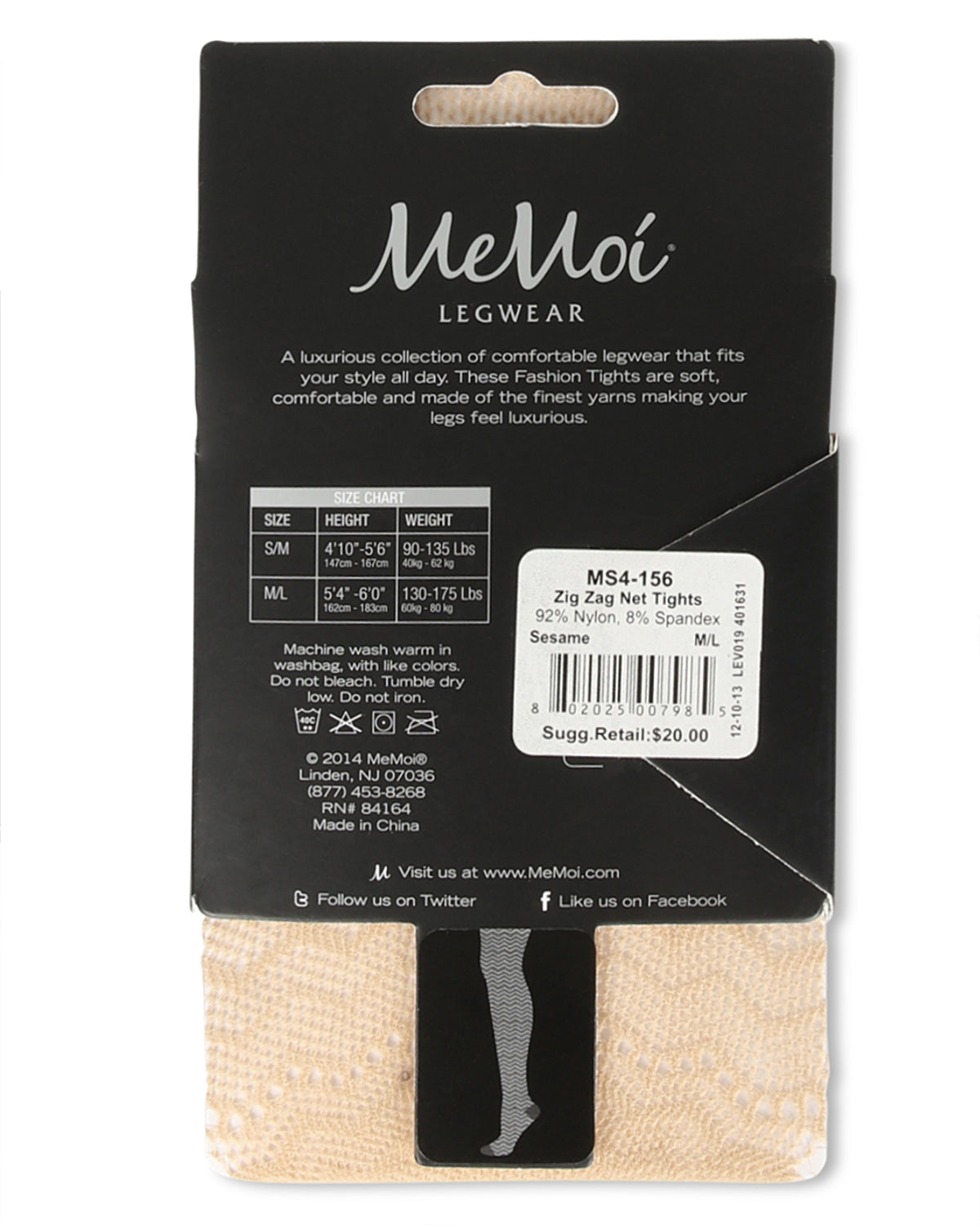 Alternate Zig Zag Pattern Net Tights : Color: Sesame
