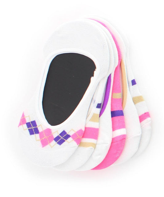 Argyle Band Low-Cut Liner 6 Pack : Color: Shocking Pink