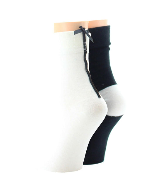 Basic Blend Cotton Ankle Socks 2 Pack : Color: White