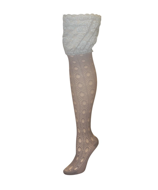 Threaded Peak Net Over The Knee Warm Socks : Color: CloudBurst