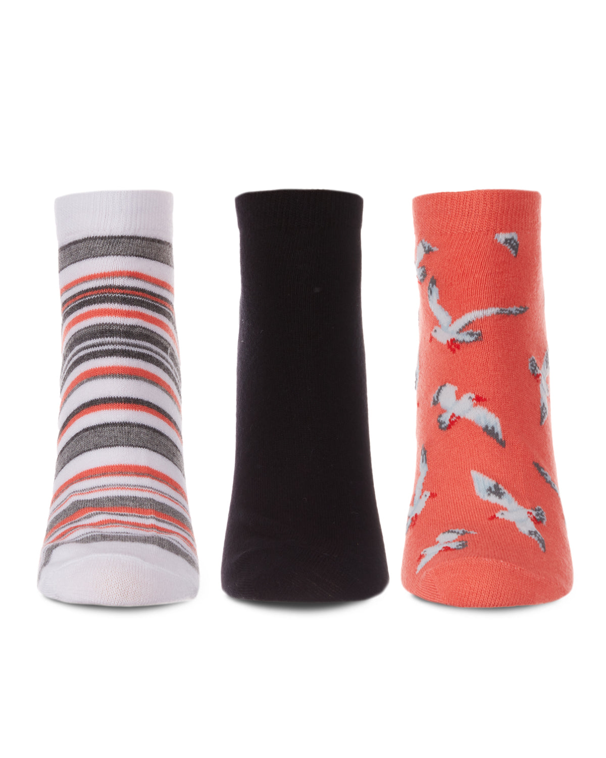 Women's 3 Pair Pack Seagulls Bamboo Blend Low-Cut Socks : Color: Fusion Coral