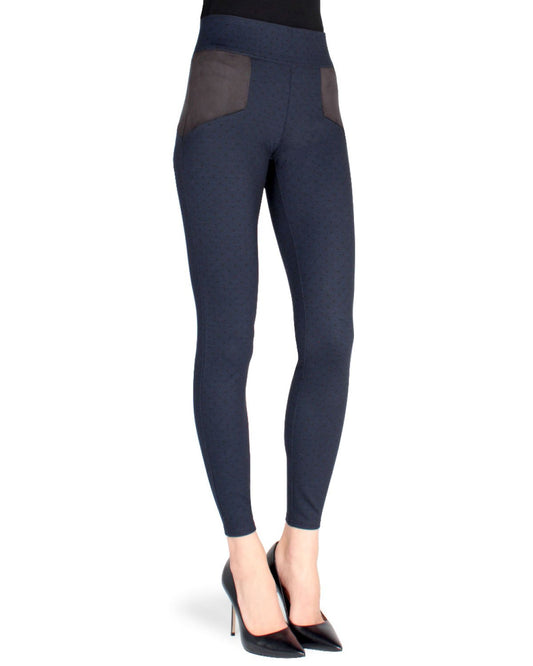 Premium Contrast Shaping Leggings : Color: Navy/Black