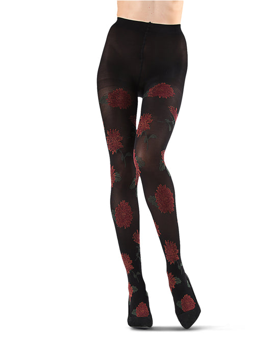 Women's Wild Marigold Opaque Nylon Tights : Color: Black