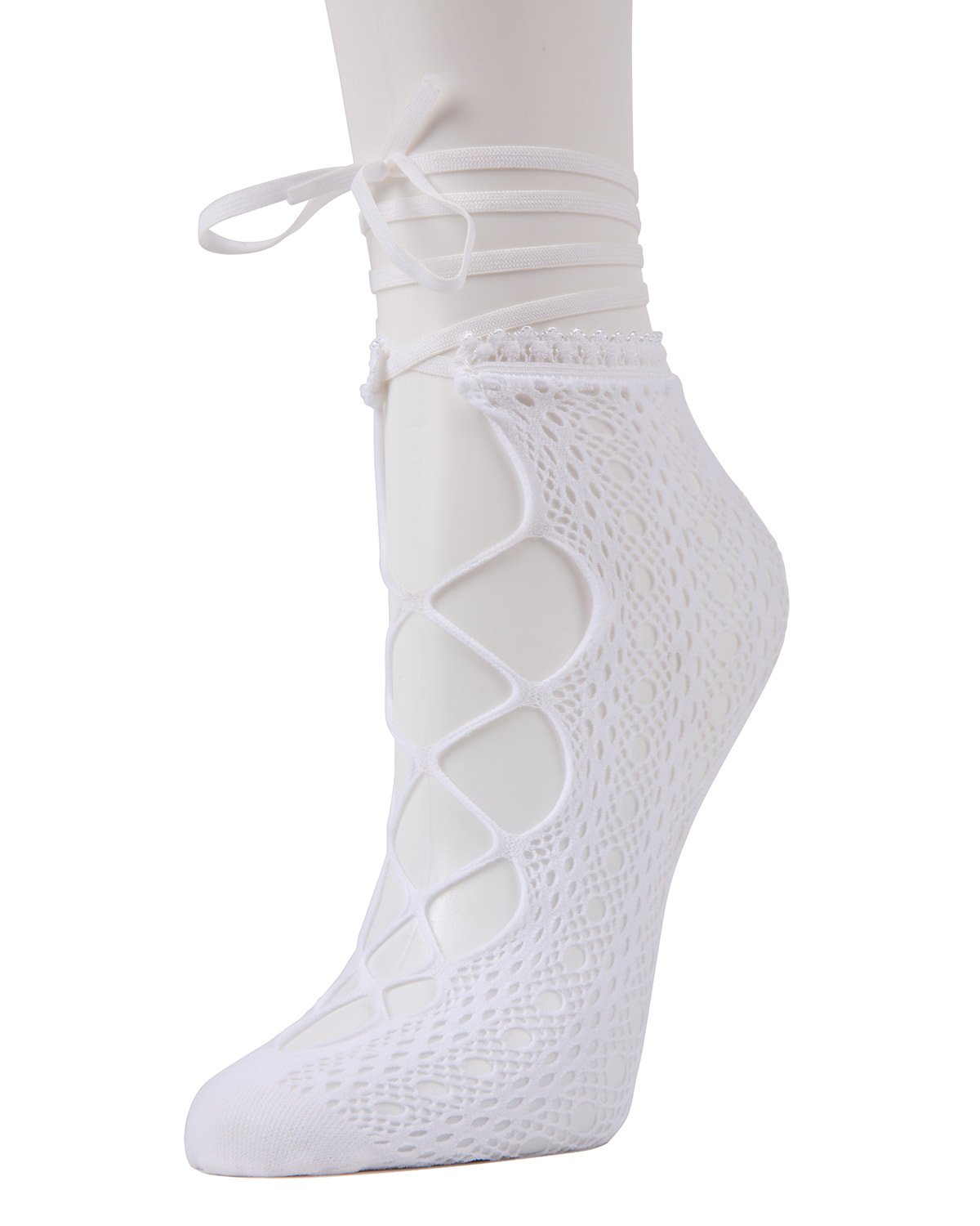 Women's Nets And Lace Low-Cut Socks : Color: White