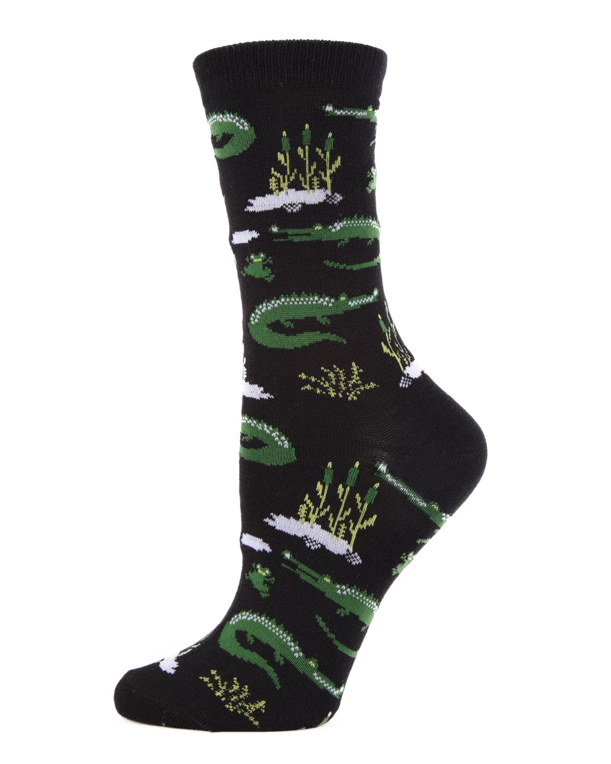 Later Gator Bamboo Blend Crew Socks : Color: Black